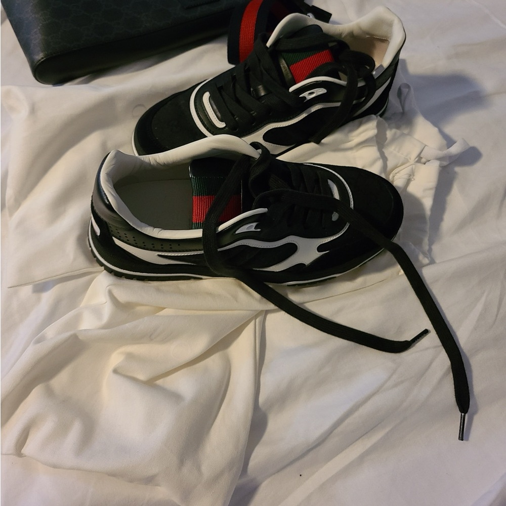 Stylish Black and White Gucci Sneakers
